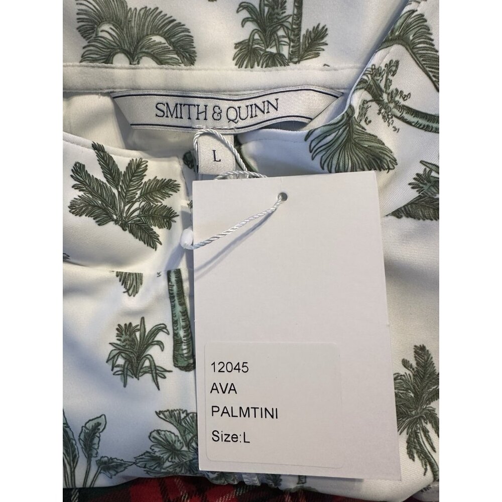 NEW Smith & Quinn Ava Palmtini Quarter Zip Pullover Shirt Women's L White Green - Picture 4 of 4